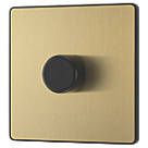 British General Evolve 1-Gang 2-Way LED Dimmer Switch  Satin Brass with Black Inserts