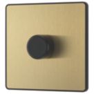 British General Evolve 1-Gang 2-Way LED Dimmer Switch  Satin Brass with Black Inserts