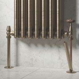 ETAL Enzo Radiator Pipe Covers and Collars Set  Antique Brass 16mm x 200mm 4 Pieces