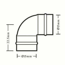 Flomasta  Copper Solder Ring Equal 90° Elbows 15mm 2 Pack