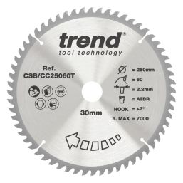 Trend CSB/CC25060T Wood Circular Saw Blade 250mm x 30mm 60T