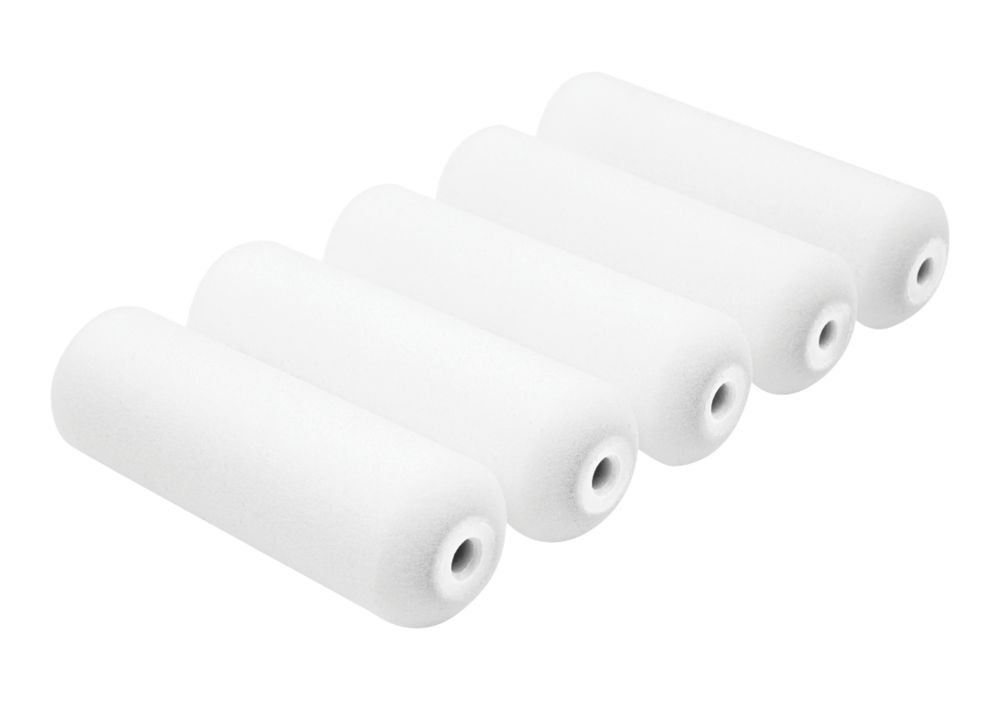Short Pile Foam Roller Sleeves Gloss 4" x 15mm 5 Pack Screwfix
