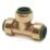 Tectite Classic T24 Brass Push-Fit Equal Tee 3/4"