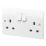 MK Logic Plus Rapid Fix 13A 2-Gang DP Switched Sockets White   5 Pack
