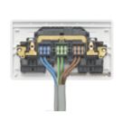 MK Logic Plus Rapid Fix 13A 2-Gang DP Switched Sockets White   5 Pack