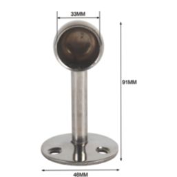 Essentials Rail End Brackets Polished Stainless Steel 32mm 2 Pack