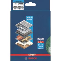 Bosch Expert N880 Multi-Material General Purpose Fleece Pads 140mm x 115mm Green 2 Pack