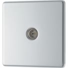LAP  1-Gang Coaxial TV Socket Polished Chrome