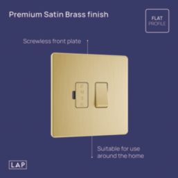 LAP  13A Switched Fused Spur  Satin Brass with Black Inserts
