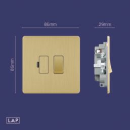 LAP  13A Switched Fused Spur  Satin Brass with Black Inserts