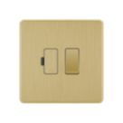LAP  13A Switched Fused Spur  Satin Brass with Black Inserts