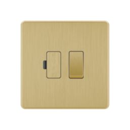 LAP  13A Switched Fused Spur  Satin Brass with Black Inserts