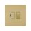 LAP  13A Switched Fused Spur  Satin Brass with Black Inserts