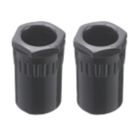 Deta TTE Female Conduit Adaptors 25mm Black 2 Pack