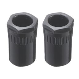 Deta TTE Female Conduit Adaptors 25mm Black 2 Pack