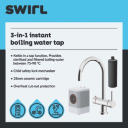 Swirl  3-in-1 Instant Boiling Water Tap Chrome
