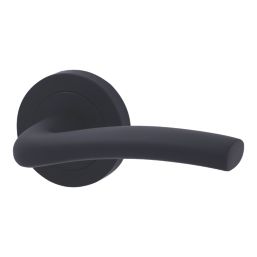 Cooke & Lewis Corfe Fire Rated Lever on Rose Handle Pair Matt Black