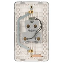 Schneider Electric Lisse Deco 50A 2-Gang DP Cooker Switch Polished Chrome with LED with White Inserts