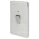 Schneider Electric Lisse Deco 50A 2-Gang DP Cooker Switch Polished Chrome with LED with White Inserts
