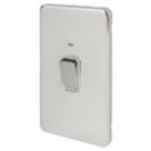 Schneider Electric Lisse Deco 50A 2-Gang DP Cooker Switch Polished Chrome with LED with White Inserts