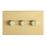 Contactum Lyric 3-Gang 2-Way  Dimmer Switch  Brushed Brass
