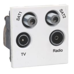 LAP  Quadruplex Modular Multimedia Socket White