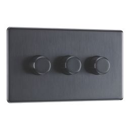 LAP  3-Gang 2-Way LED Dimmer Switch  Black Nickel with Colour-Matched Inserts