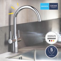 Grohe Ambi Dual-Lever Mono Mixer Kitchen Tap Chrome
