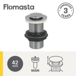 Flomasta Unslotted Pop Up Basin Waste Chrome-Plated Brass 32mm