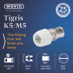 Wavin Tigris M5 Multi-Layer Composite Press-Fit Adapting Coupler to Hep2O 25mm x 22mm 10 Pack