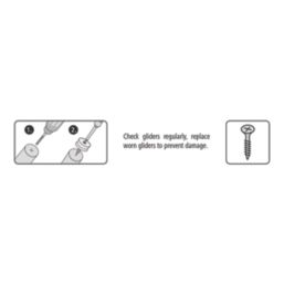 Fix-O-Moll Grey Round Screwed Furniture Gliders 24mm x 24mm 50 Pack