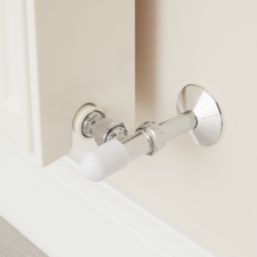 1/2" x 15mm White/Chrome Angled & L/S Modern Thermostatic Radiator Valve & Lockshield