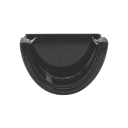 FloPlast Hi-Cap Half Round External Stop End Black 115mm