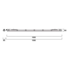 Sylvania SylProof Toledo Single 5ft LED Neutral White Waterproof Batten Light 18W 2300lm 220-240V