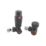 ETAL Danva 15mm x 1/2" Anthracite Corner & L/S Modern Thermostatic Radiator Valve & Lockshield