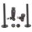 ETAL Danva 15mm x 1/2" Anthracite Corner & L/S Modern Thermostatic Radiator Valve & Lockshield