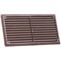 Map Vent Fixed Louvre Vent with Flyscreen Brown 152mm x 76mm