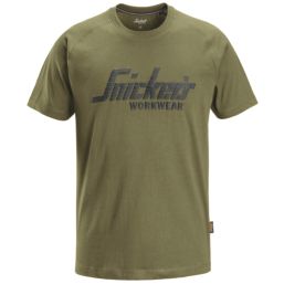 Snickers 2590 Logo Short Sleeve T-Shirt Khaki Green 2X Large 52" Chest