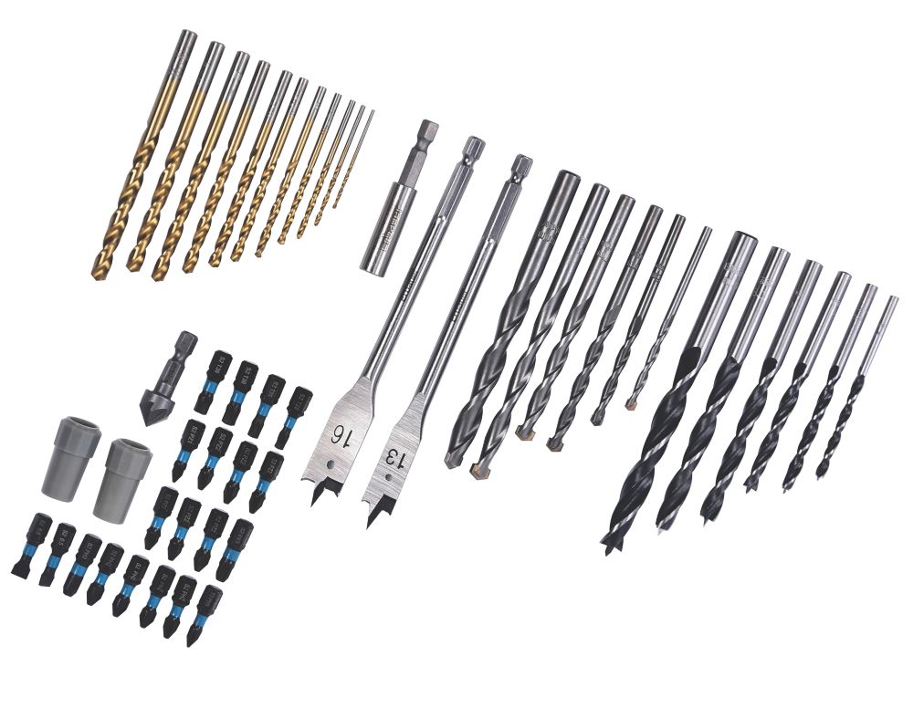 Erbauer MultiMaterial Drill Bits 50 Piece Set Screwfix