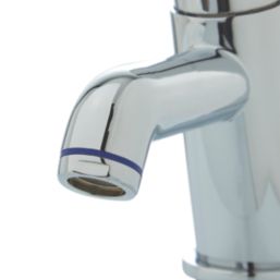 Highlife Bathrooms Skara Chrome 132mm Push Button Mono Basin Pillar Tap