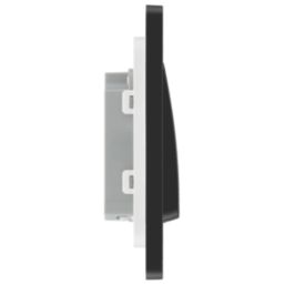 British General Evolve 20A 16AX 1-Gang 2-Way Wide Rocker Light Switch  Black Chrome