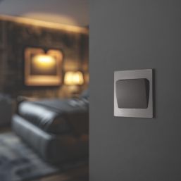 British General Evolve 20A 16AX 1-Gang 2-Way Wide Rocker Light Switch  Black Chrome