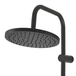 Swirl  Rear-Fed Exposed Black Thermostatic Concentric Mixer Shower with Diverter