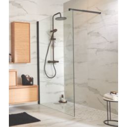 Swirl  Rear-Fed Exposed Black Thermostatic Concentric Mixer Shower with Diverter
