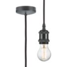 Knightsbridge Vintage 1.8m Pendant Set Light Fitting E27 Anthracite 3 1/2"