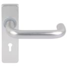 Smith & Locke Excell Fire Rated Lock Door Handle Set Pair Satin Aluminium
