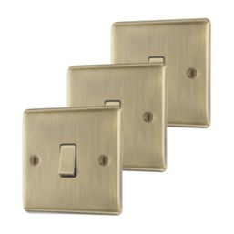 British General Nexus Metal 20A 16AX 1-Gang 2-Way Light Switch  Antique Brass  3 Pack