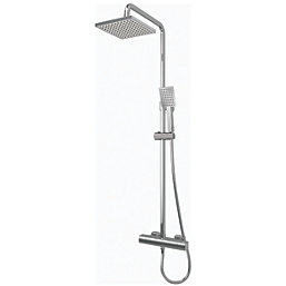 Gainsborough Square Dual Outlet HP Rear-Fed Exposed Chrome Thermostatic Cool Touch Mixer Shower