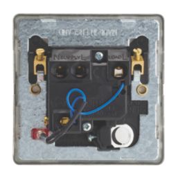 Contactum Lyric 13A Switched Fused Spur & Flex Outlet with Neon Brushed Brass with Black Inserts