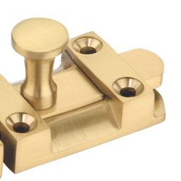 Smith & Locke Flat Door Bolt Brushed Brass 40mm